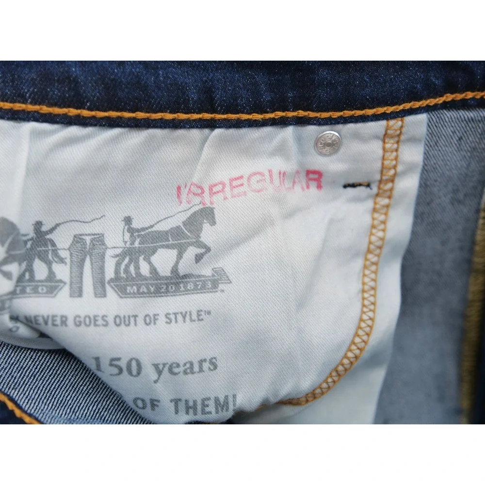 Levis 502 Taper Fit Stretch Jeans Mens 38x30 NWT Dark Wash Indigo Blue Denim